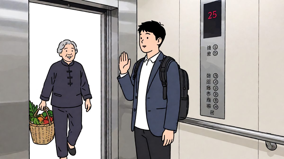电梯里偶遇邻居，打不打招呼？小刘陷入灵魂拷问。