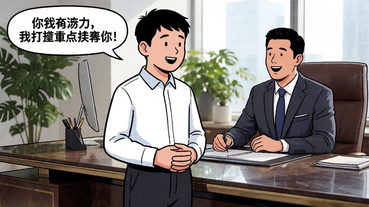 老板说「重点培养你」，员工感动得热泪盈眶。