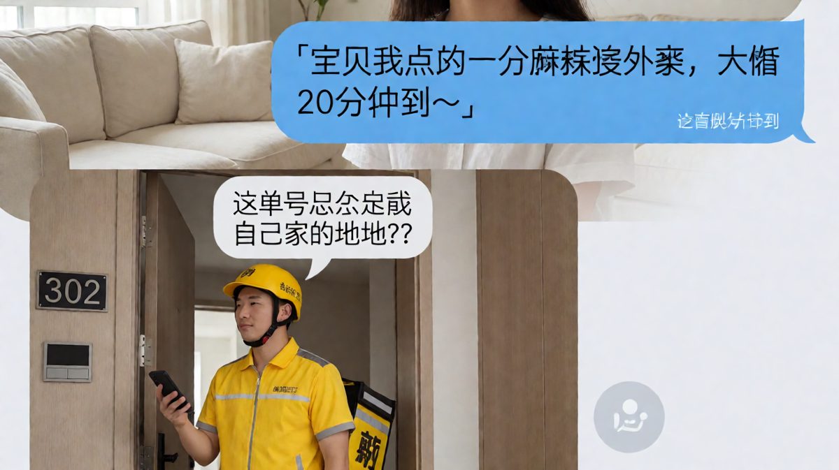 女朋友点外卖，结果送餐员是自己男朋友。