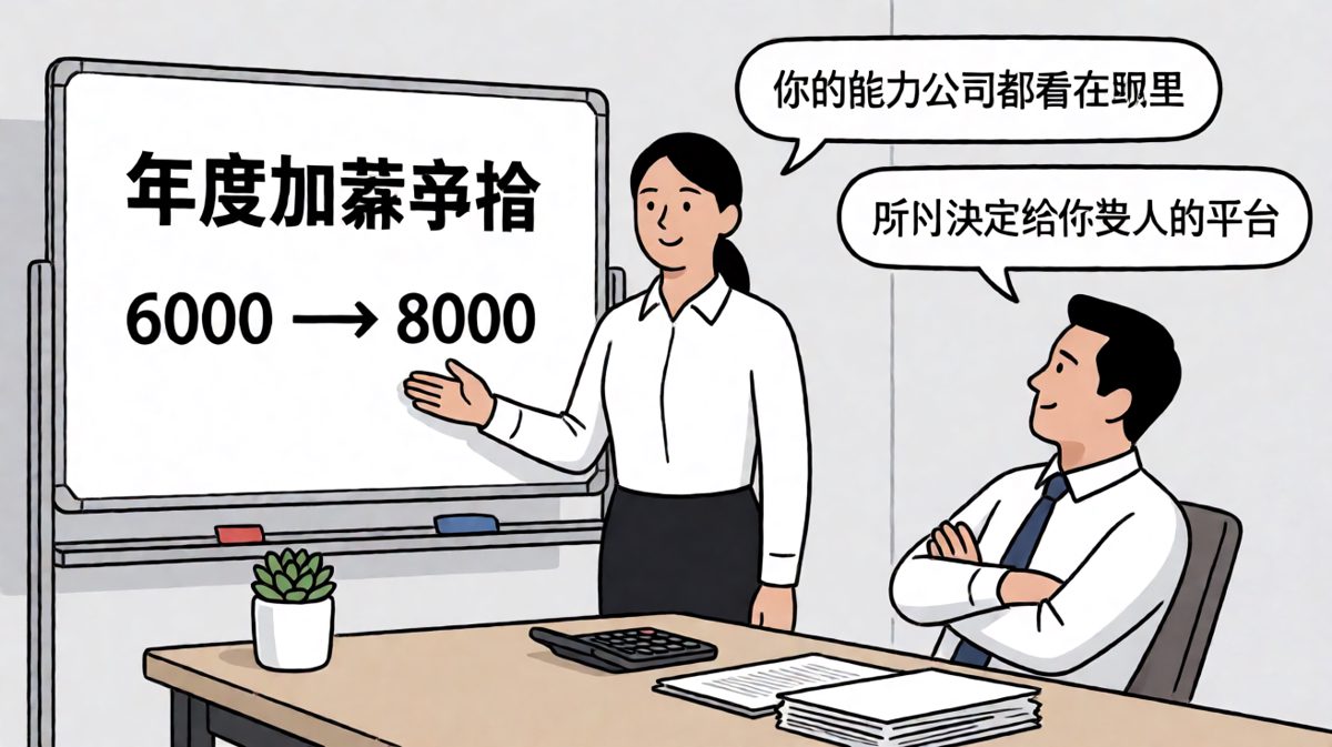 员工满怀期待谈加薪，老板说'给你更大的平台'——然后把原本一个人干的活翻倍派给了他