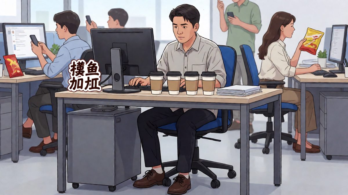 咖啡灌多了，人虽然活着，魂已经不在了。