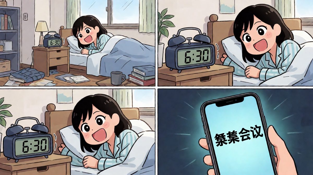 闹钟响了，但身体说再睡五分钟