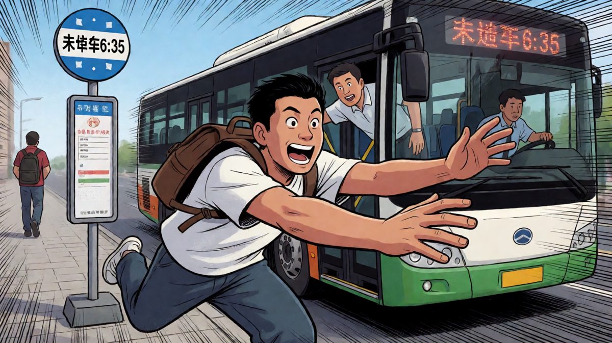 眼睁睁看着公交开走，社死开始