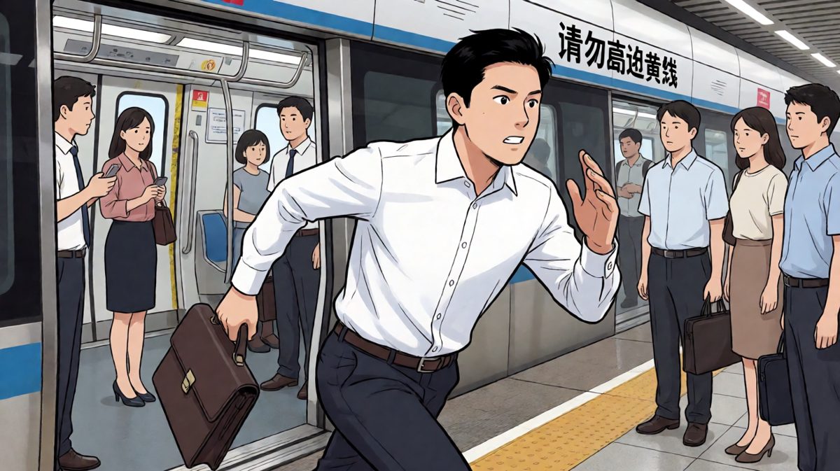 冲啊！赶最后一班地铁！