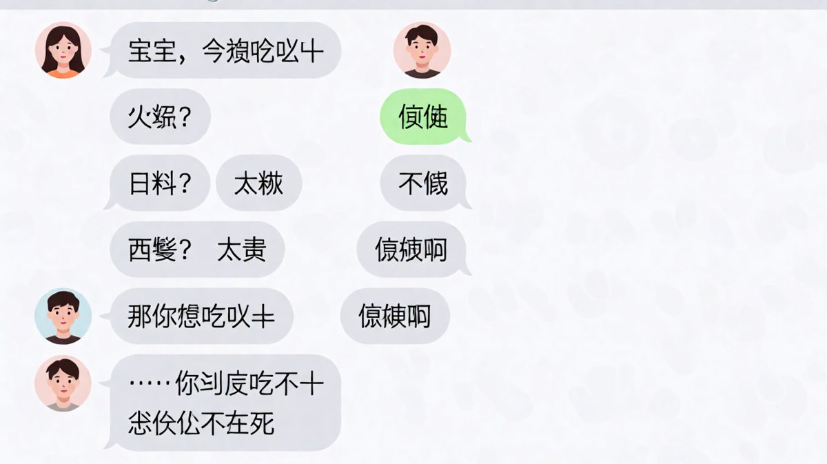 随便是最难答的题，男生的崩溃从火锅到已读未回
