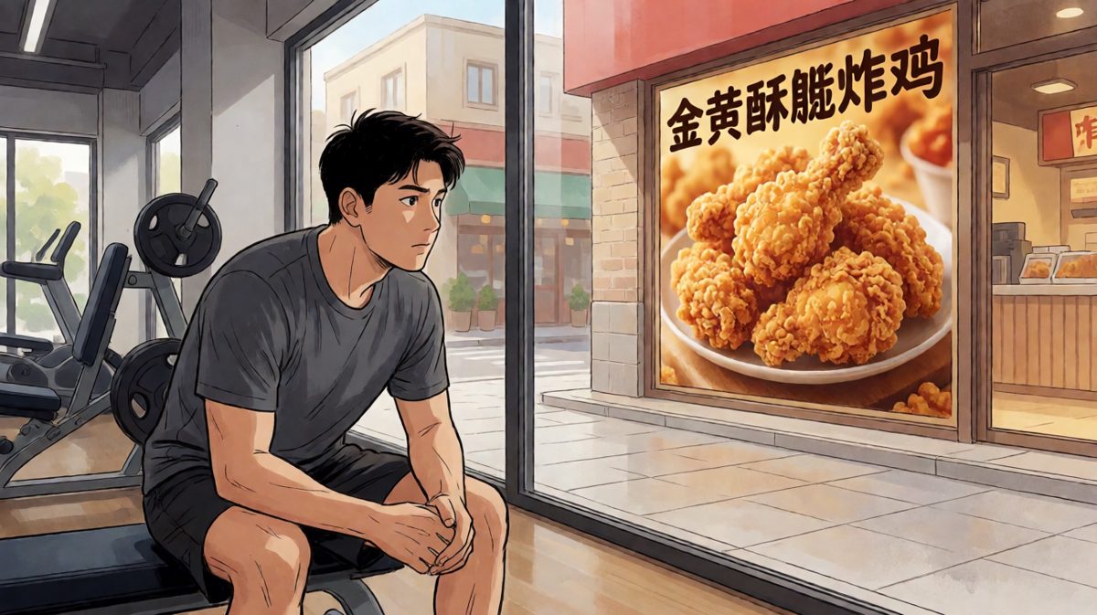 力竭瘫倒时，一眼瞥见对面的炸鸡店