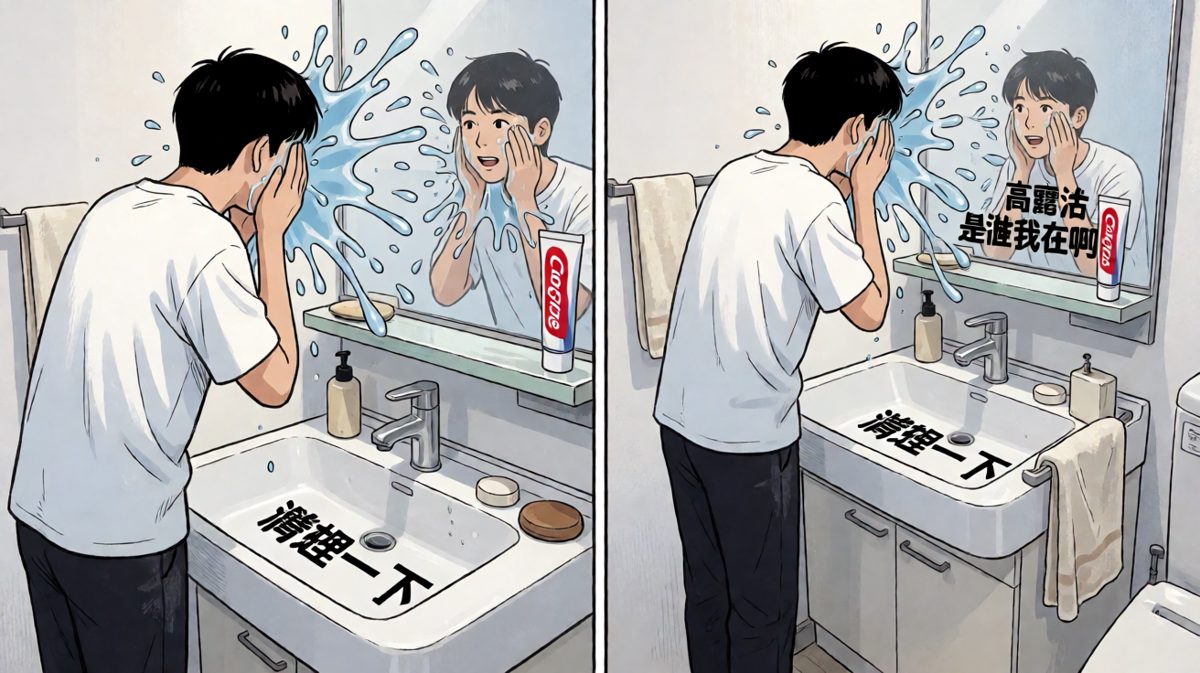 洗脸是今天唯一在认真做的事。