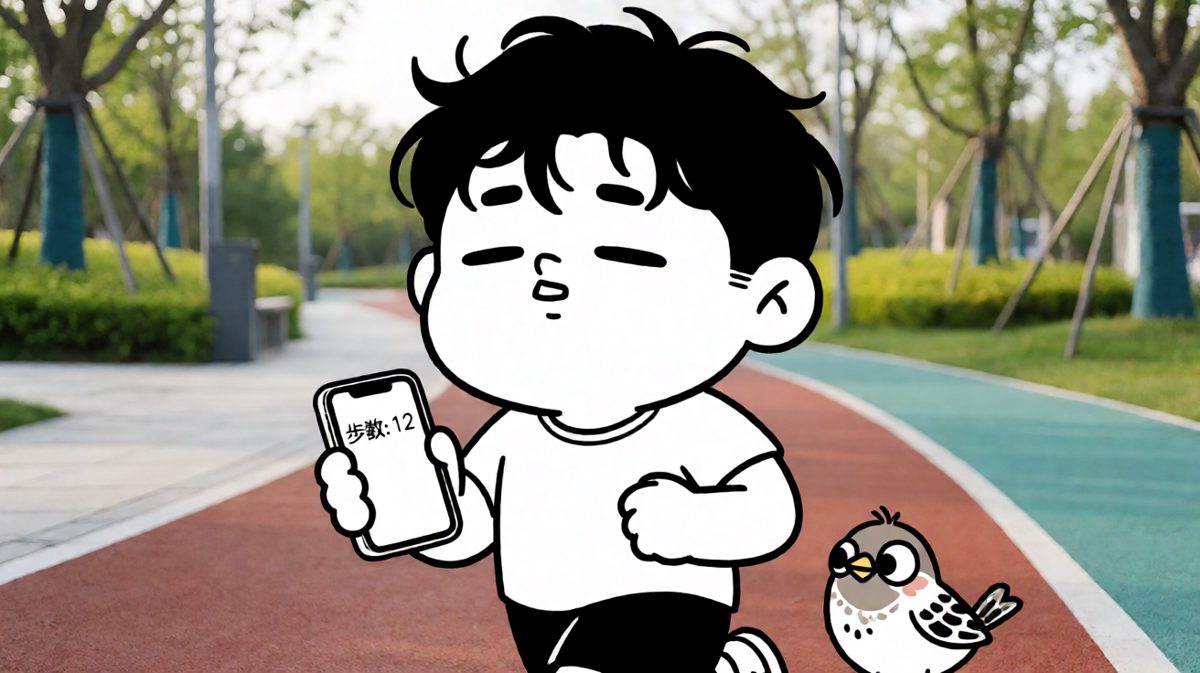 第三格：终于起了……但大脑还在开机中。