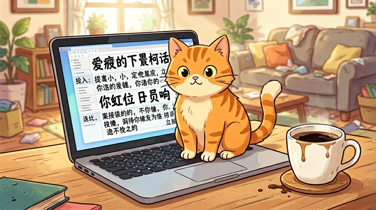 老板让我写方案，我写了个'喵'字，他说这就是创意