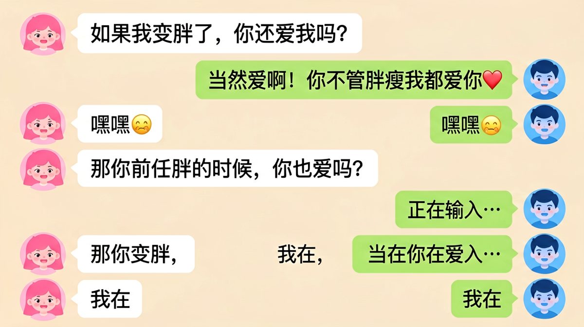 爱你在口上，命悬在'正在输入'