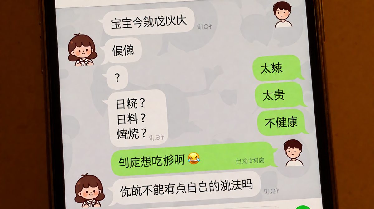 男生提议全被否，崩溃瞬间女生补刀