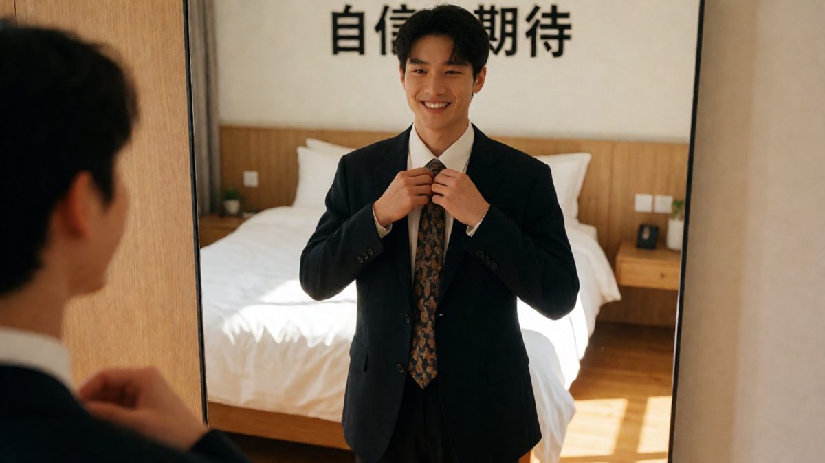 精心打扮，满怀信心赴约
