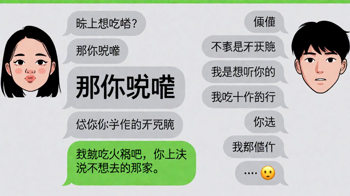 「随便」是情侣对话中最危险的两个字
