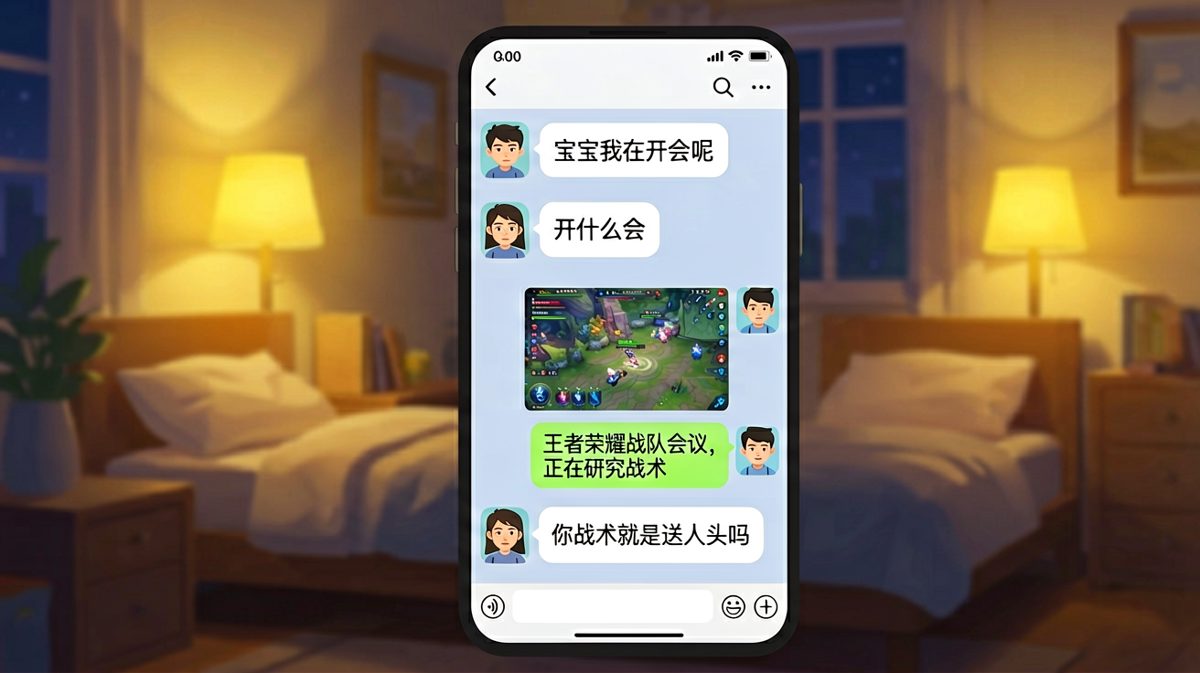 把游戏开黑说成开会，被女友当场识破并毒舌攻击