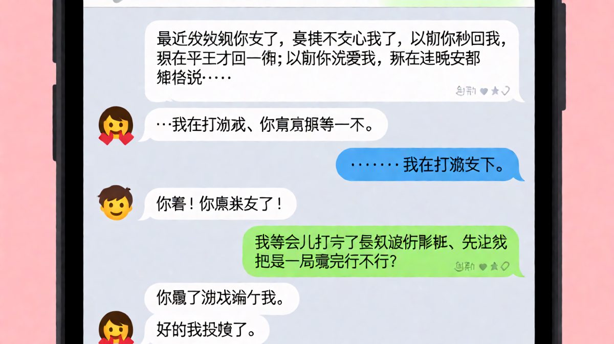 女生控诉男友变心，最后以一句「我投降了」结束这场危机