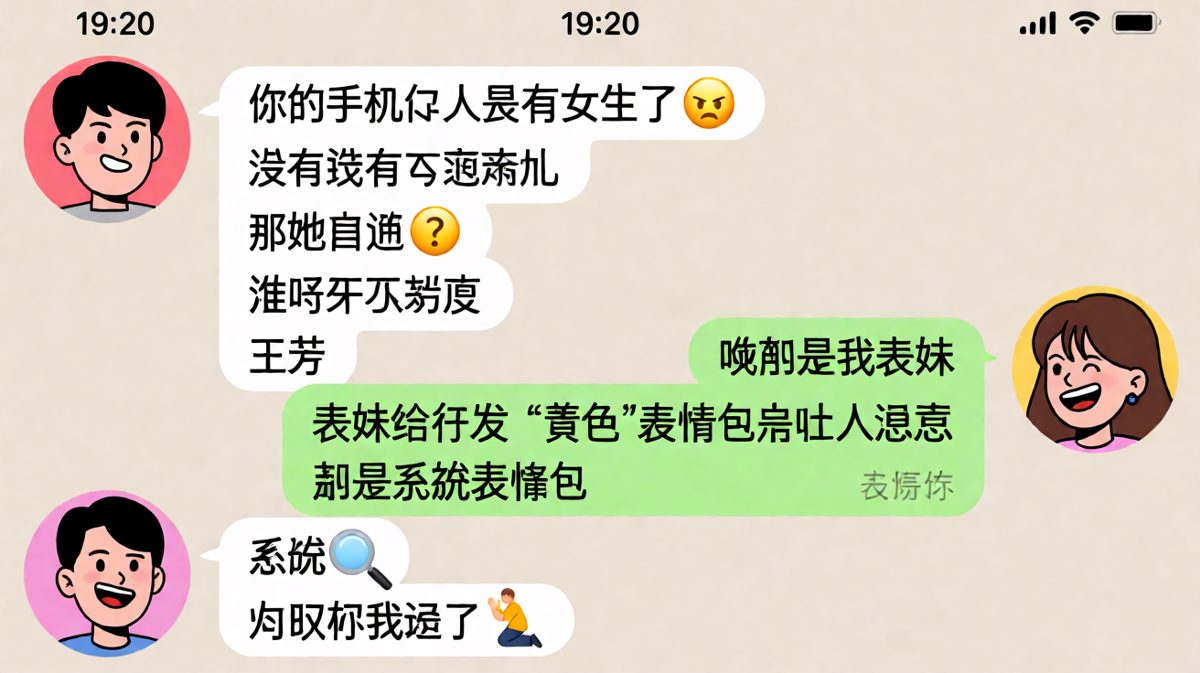 查手机的政治：表妹、系统和黄色表情包的连环套。