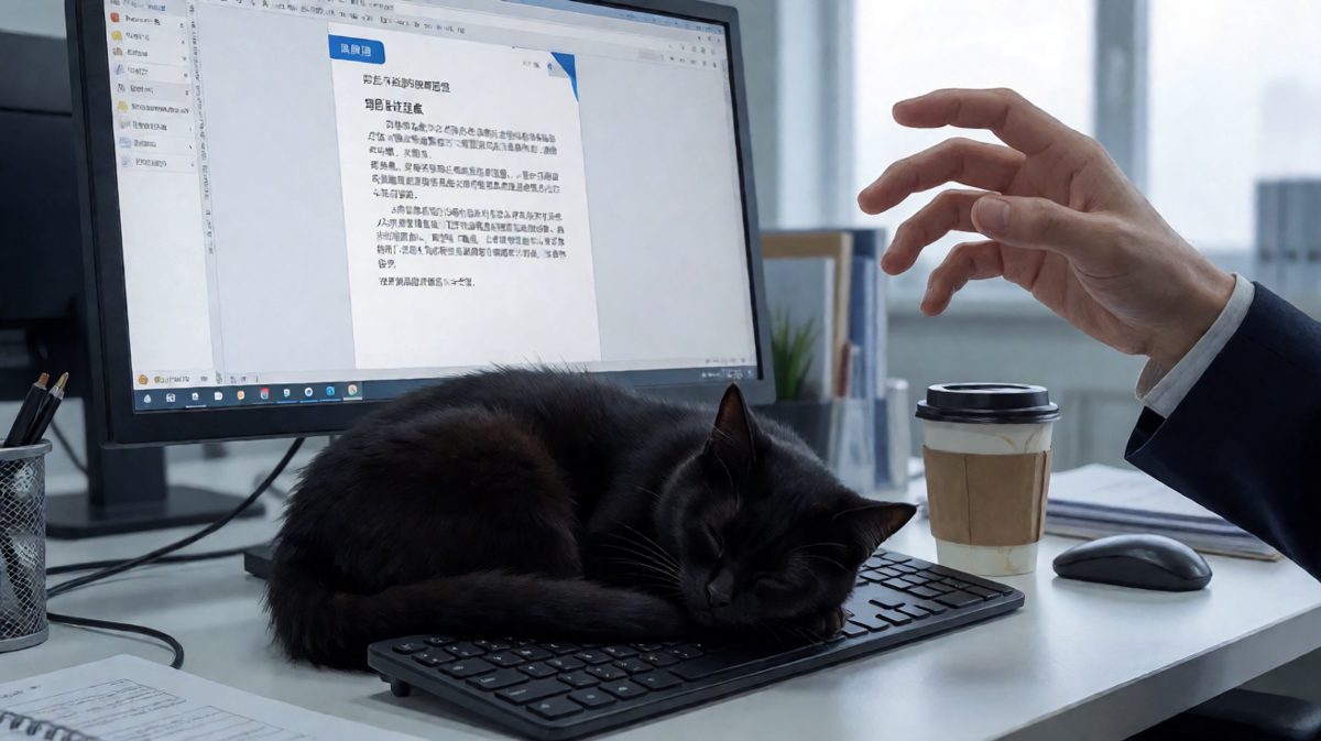 老板说KPI完不成别想了，猫说这键盘归我了。