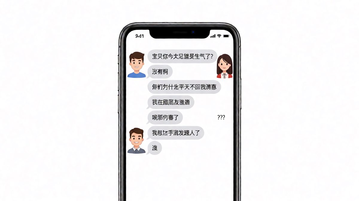 男生假装关心结果暴露自己在跟别人聊