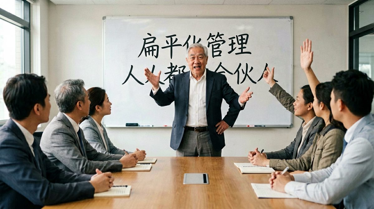 老板：从今天起我们实行扁平化管理，没有上下级之分！员工激动鼓掌，老板接着说：所以以后谁也不许找老板投诉，因为——我就是老板。