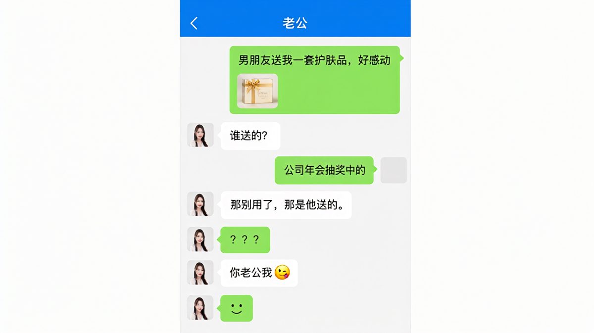 吃醋吃到自己头上，逻辑满分。