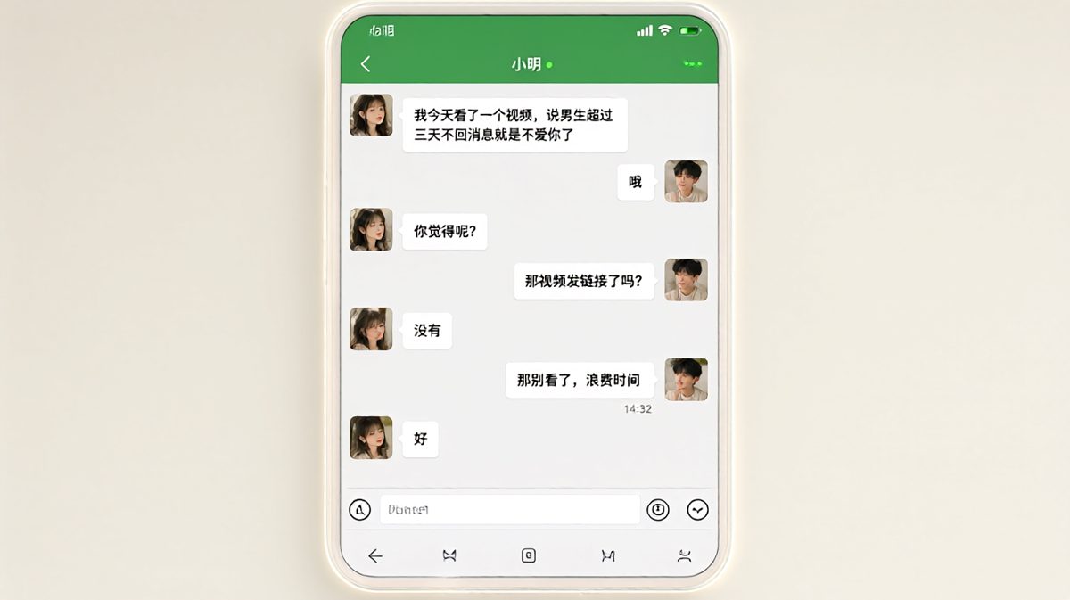 女生讲道理，男生直接终结话题。