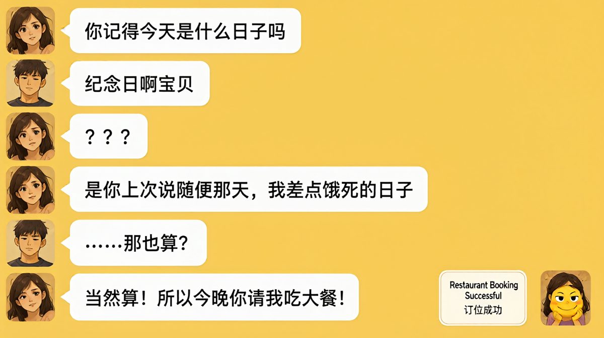 随便的那一天，也被她记在小本本上