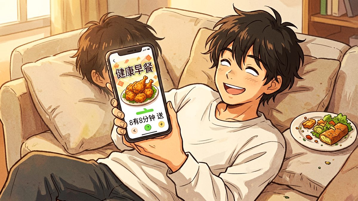 经过深刻反思，主角选择了最诚实的路：点外卖