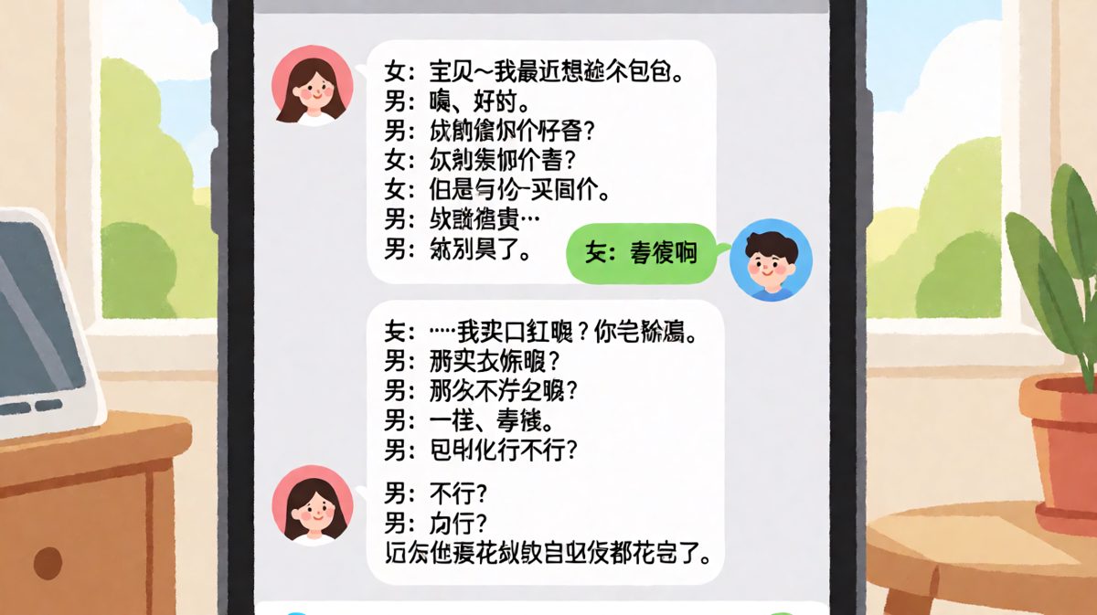 女生试探着问买包的事，男生句句扎心最终自爆穷光蛋身份