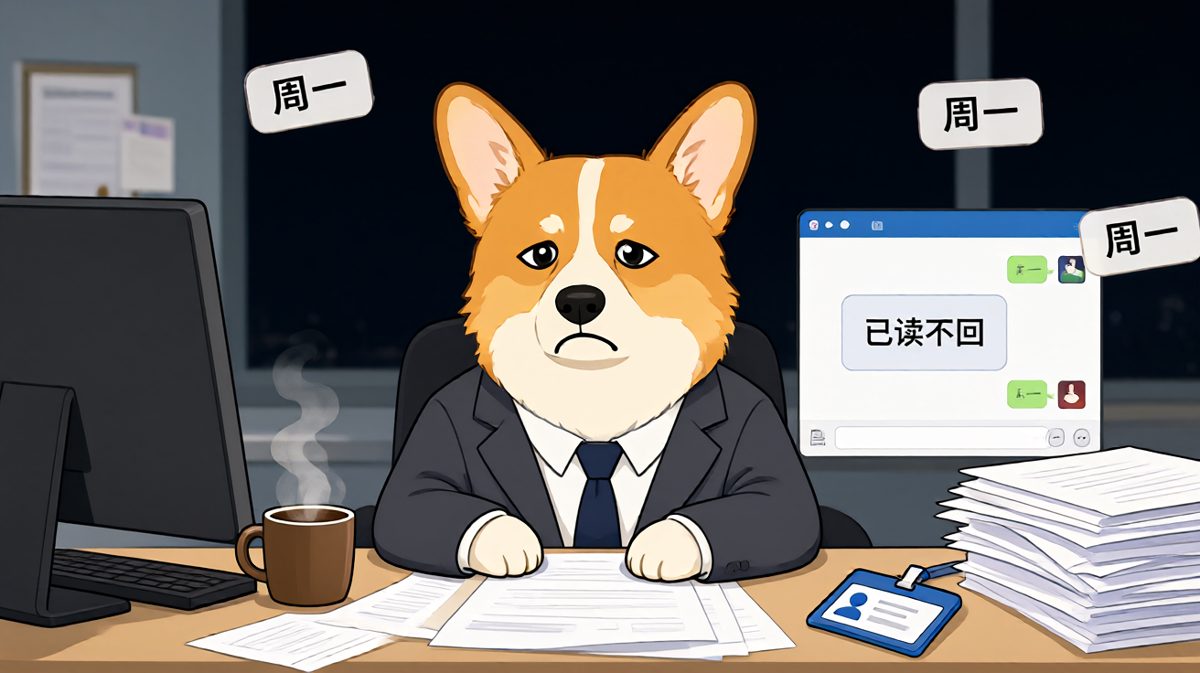 周一早上坐在工位上的我：灵魂已离职，肉体还在敲键盘。