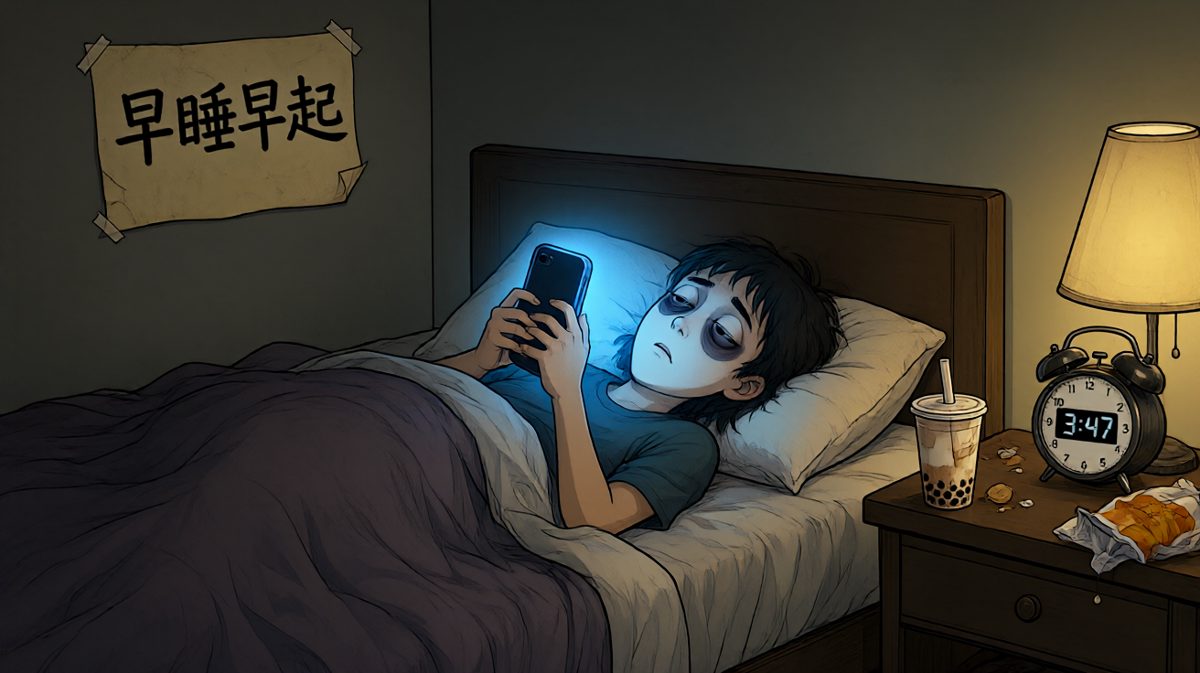 凌晨三点：说好刷半小时手机就睡的我。