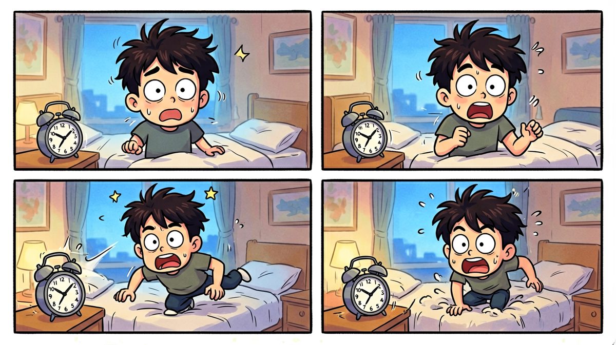 被闹钟吓醒的瞬间