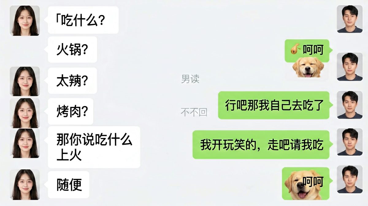 「随便」是最难回答的问题，男生最终识时务请客求生