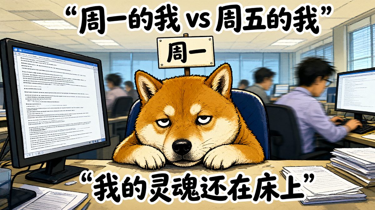 周一打工人灵魂出窍的精准还原