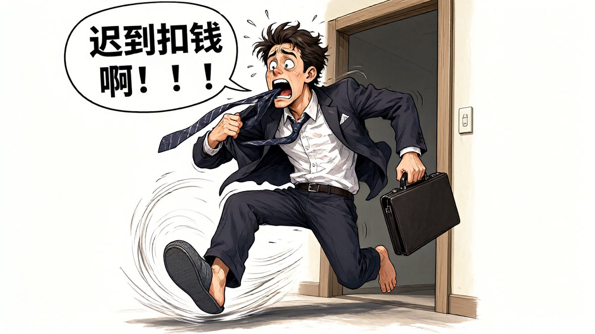 一路狂奔冲向地铁站