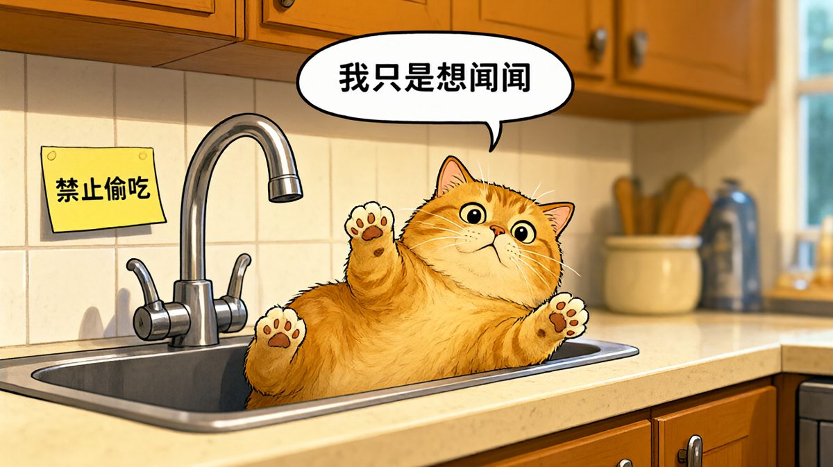 橘猫：我只是想闻闻，没想到这么难