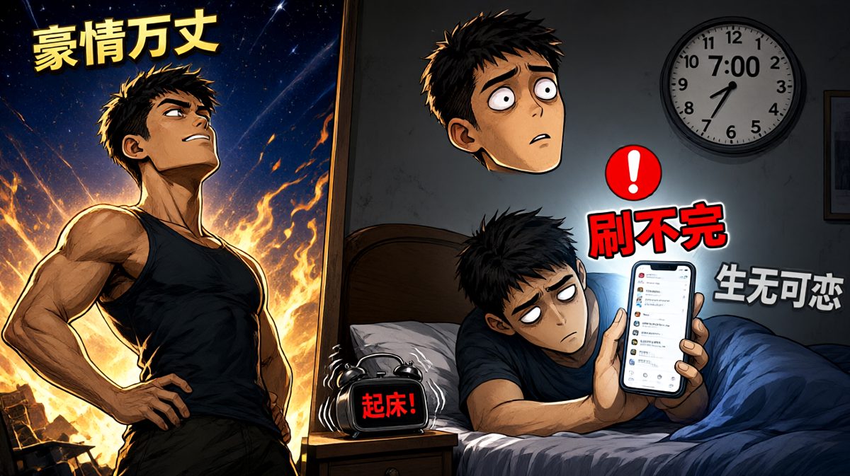 昨晚发誓早睡的我，此刻已死。