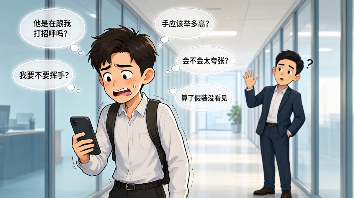 社恐的日常：假装没看见比打招呼更容易。