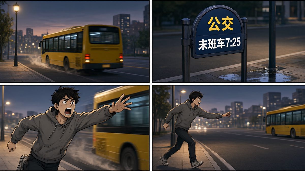 眼睁睁看着公交车开走，内心崩溃