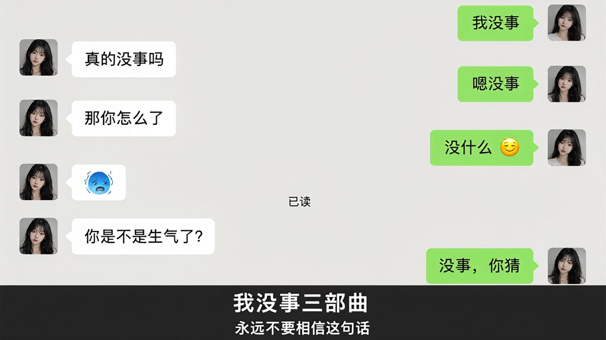 她说'我没事'的时候