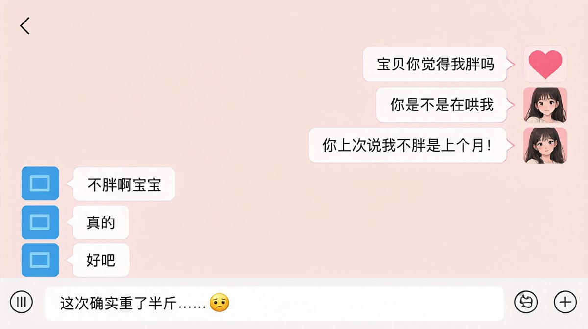 减肥送命题：男友诚实作答被秒拒
