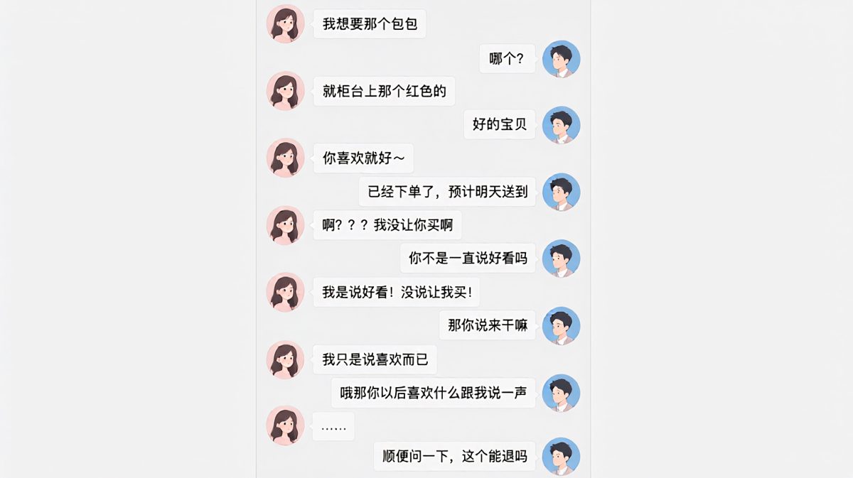 嘴上说着不要，结果男生真的买了之后的社死现场