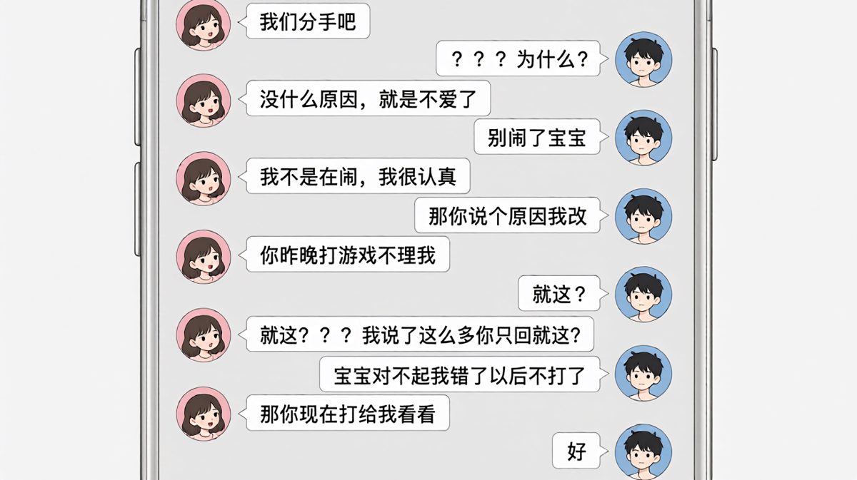 用分手威胁但最后被反向套路的情感博弈