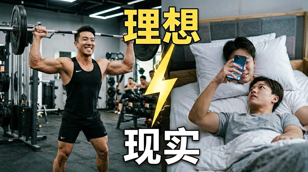 办了健身卡之后，我最常去的健身房是床。