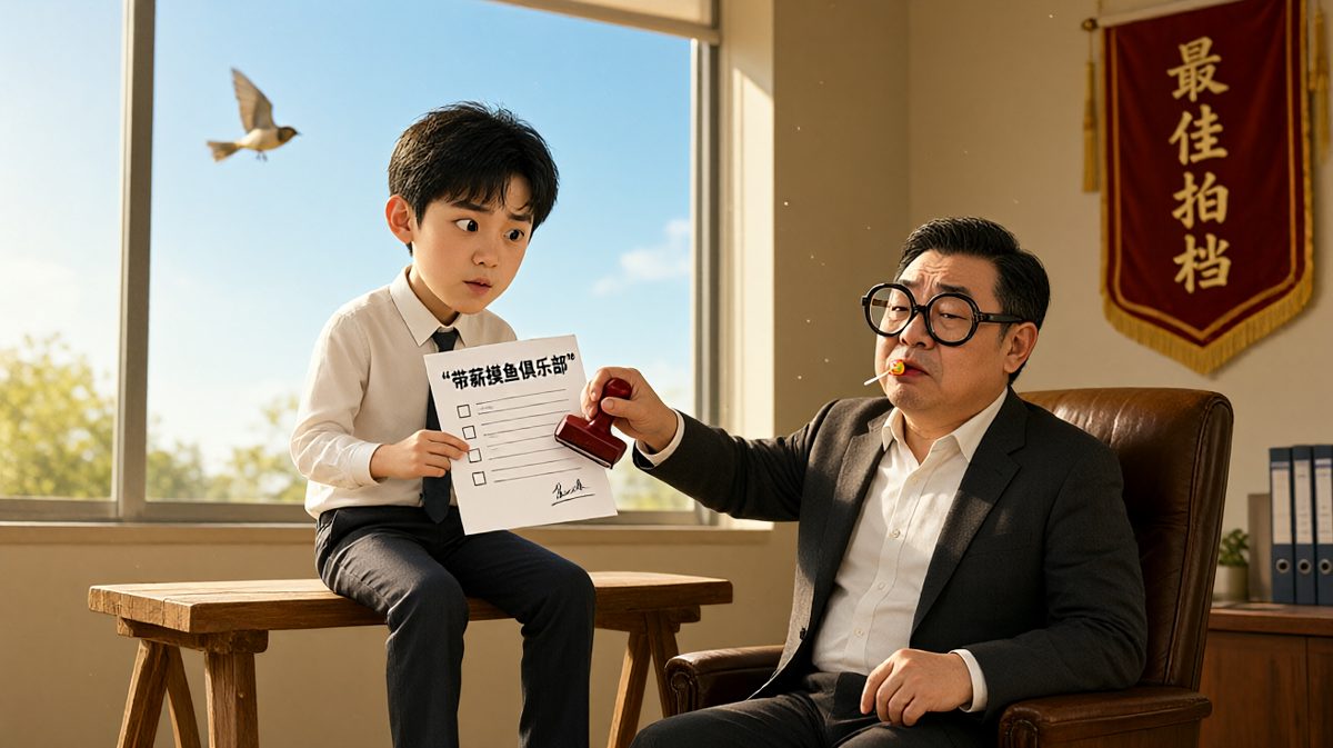 第四幕：没想到结局竟是——老板也加入摸鱼俱乐部，成为最佳拍档。