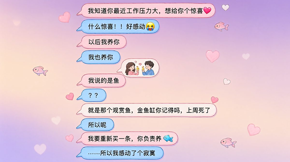 一场史诗级的误会，从'我养你'到'我养鱼'，落差感拉满。