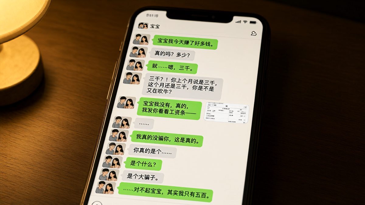 男生谎报收入，女生拆穿后才发现金额差了六倍。