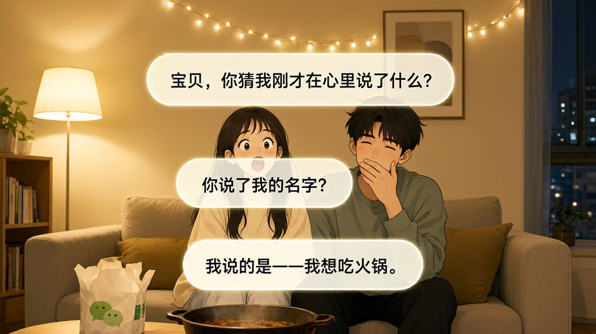 男友深情表白前，先想的是火锅——女孩的反应定格成永恒表情包。