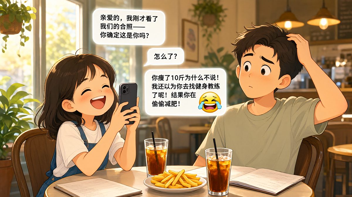 男友偷偷减肥成功，女友发现后的'惊喜'变成了'惊吓'。