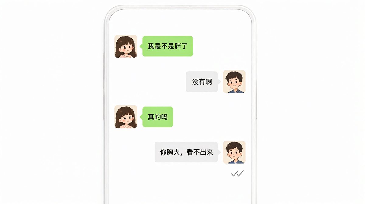 "我胖了"经典陷阱，男生的神级救场