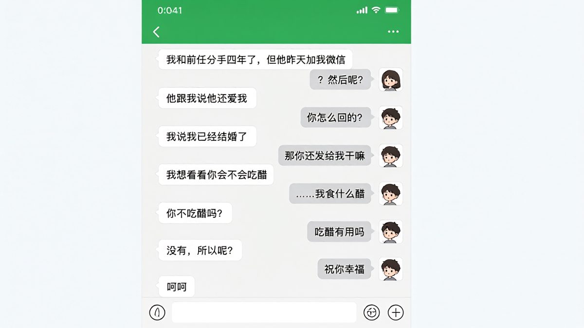 吃醋测试：男生凭借人间清醒完美避险